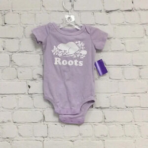 Roots Purple Girls Onesie Snap Bottom 0-3M